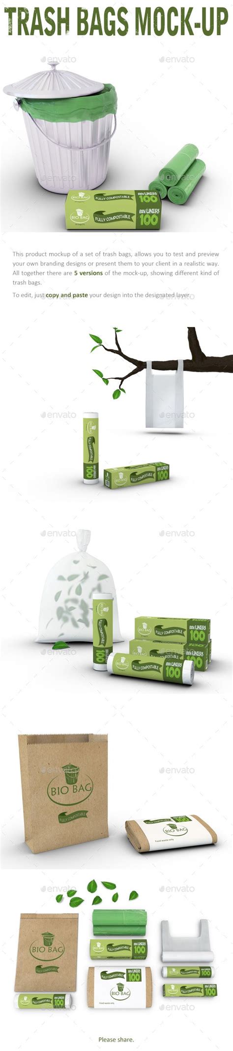 Download Trash Bags Mock-Up | Trash bags, Bag mockup, Mockup