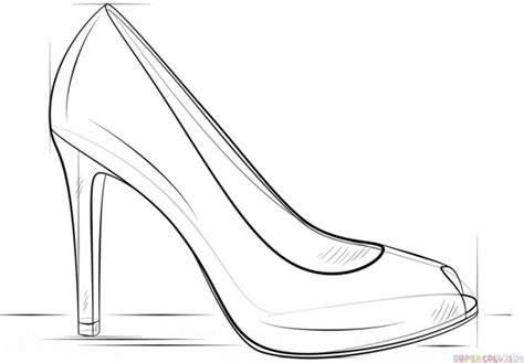 Coloriage de chaussure talon à colorier, imprimer o télécharger. Croquis Pieds Chaussures Talons Converse Ballerines à Dessin De Chaussure A Talon ...