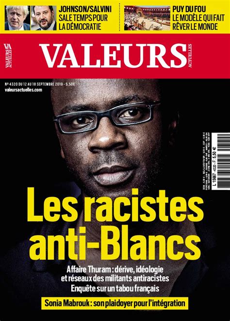 Valeurs actuelles, le magazine de la droite qui s'assume. Valeurs Actuelles N°4320 du 12 septembre 2019 à ...