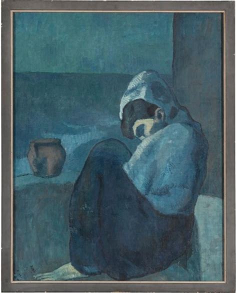 Blaue periode picassos dieses gemälde ist einer der berühmtesten vertreter der blauen periode, in der picasso von 1901 bis 1905 etwa 100 werke auf die leinwand brachte. Einzelansicht - Staatsgalerie