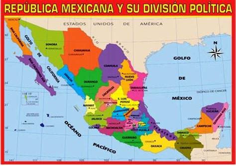 Mexico, officially the united mexican states, is a country in the southern portion of north america. Posters Republica Mexicana y Division Politica - Fun & More