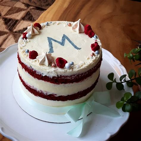 Sit it in the refrigerator for about 30. Naked red velvet cake with ermine buttercream for my ...