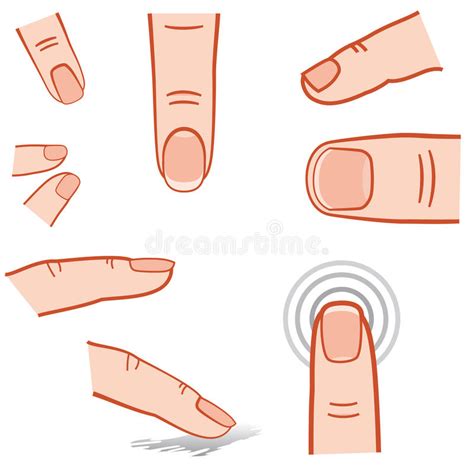 Touch Screen Gesture, Fingers Stock Vector - Illustration of slide ...