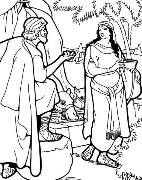 Later, another man showed that he would obey god. Abraham, Abraham Servant Meets Rebekah Coloring Pages ...