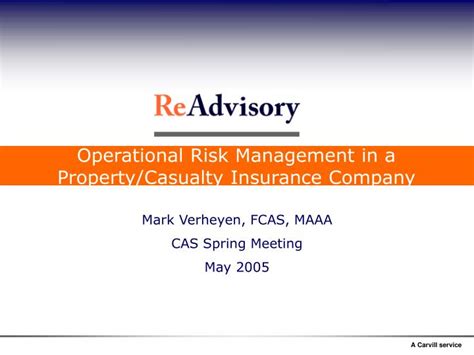 Homeowners, condo, flood, mobile home PPT - Operational Risk Management in a Property/Casualty Insurance Company PowerPoint ...