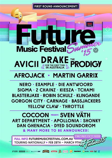 From edm to rock, the are so many asian festivals to choose from in thailand, singapore + more! Future Music Festival Drops 2015 Lineup With Drake, Avicii ...