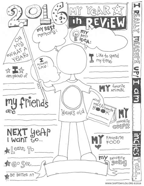 This year in review coloring page will help you do just that and make a darling keepsake! 2018 Year In Review Coloring Page (UPDATED) | Skip To My Lou