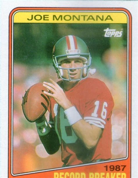 Joe montana autograph any card. JOE MONTANA 49ers 1988 TOPPS RECORD BREAKER | Joe montana, Football trading cards, Montana