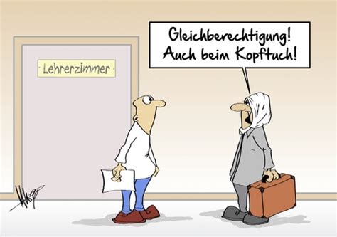 Diese entscheidung des bundesverfassungsgerichtes ist mehr als nachvollziehbar. Kopftuchverbot By Marcus Gottfried | Politics Cartoon ...