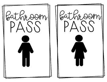 Bathroom passes, hall pass, nurse, library, office, line leader. Bathroom Management System:Poster & Passes*includes gender ...