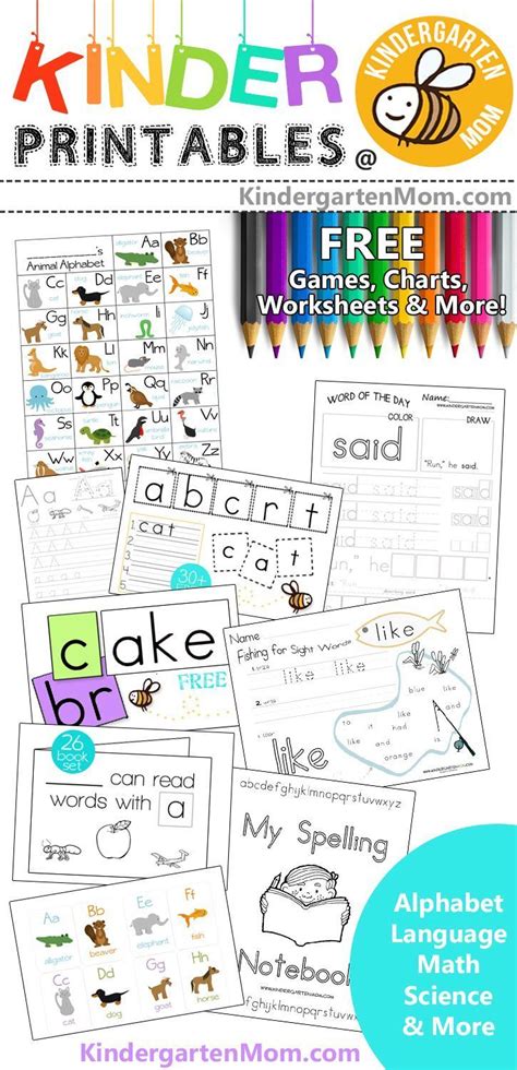 Although the activities are geared more to the preschool to kindergarten age group, adding one or two less challenging activities when learning the numbers can be a welcome break for the kids and can be given as a bonus activity. Free Kindergarten Printables. Language, Math, Science, and ...