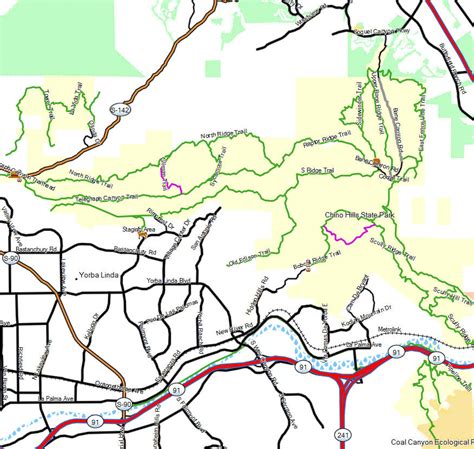 Chino hills state park is a 14,173 acre park located on the borders of orange, riverside, and san bernardino counties. Chino Hills SP - California Trail Map