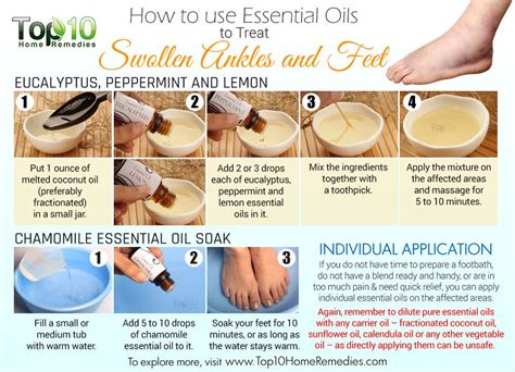 Here are a few ways of getting rid of swollen ankles: How to Use Essential Oils to Treat Swollen Ankles and Feet ...