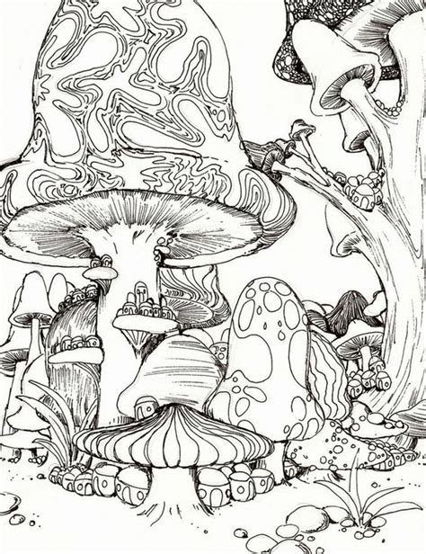 Printable trippy mushroom coloring pages. Trippy Mushroom Coloring Page - Coloring Home