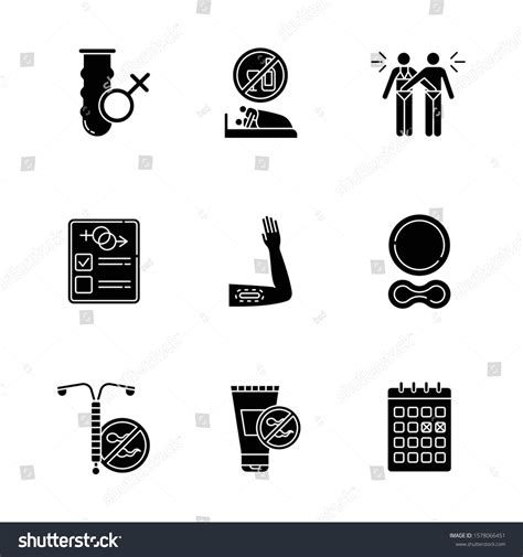 Safe Sex Glyph Icons Set Condom Stock Vector (Royalty Free) 1578066451