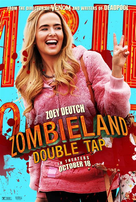 Take a bite out of #zombieland: Zombieland: Double Tap (2019) Character Poster - Zoey ...