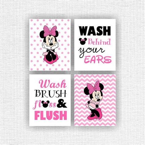 Check out our minnie mouse decor selection for the very best in unique or custom, handmade pieces from our wall decor shops. INSTANT DOWNLOAD Minnie Mouse and Quote bathroom Wall ...