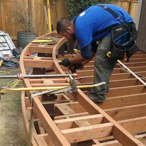 Deck frame tips from pros like joist layout, and picture frame techniques. It takes special care to create a curved deck. At Sound ...