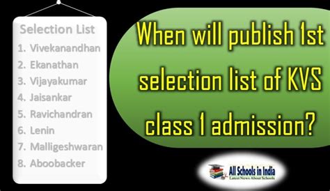 The first list of the kendriya vidyalaya sangathan (kvs) class 1 admissions will be released today (june 23). When will publish 1st selection list of KVS class 1 admission?