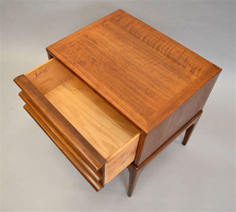 Constructed from a mix of walnut and pecan, walnut on the larger surface areas with the solid edging being pecan wood. Lane Rhythm Walnut Side Table of Nightstand - SOLD ...