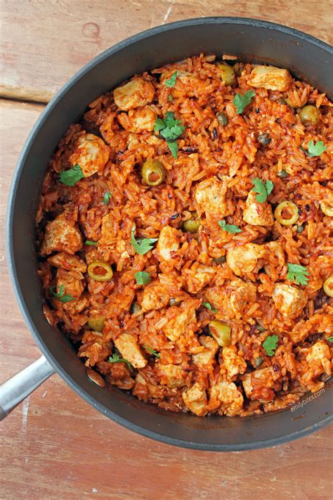 If you are reheating it from the fridge, you can do so in the microwave on high in short. Spanish-Chicken-and-Rice-Skillet - Emily Bites