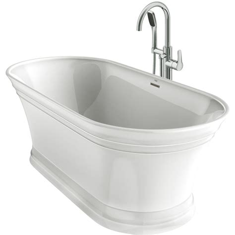 Sold by worlds best deals. Jacuzzi Lyndsay White Acrylic Oval Freestanding Bathtub ...