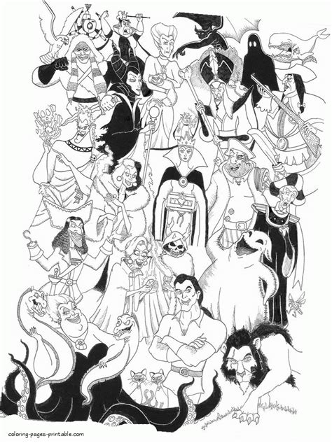 Disney coloring pages for adults. Disney villains free coloring pages || COLORING-PAGES ...