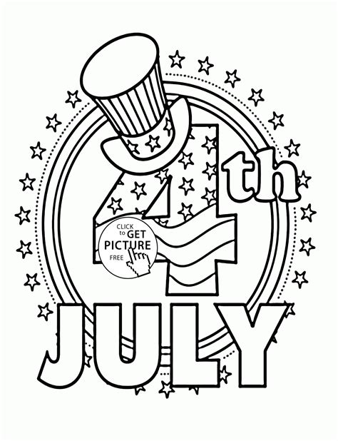 With the 6 designs to choose from there is plenty to. Happy 4th of July coloring page for kids, coloring pages ...