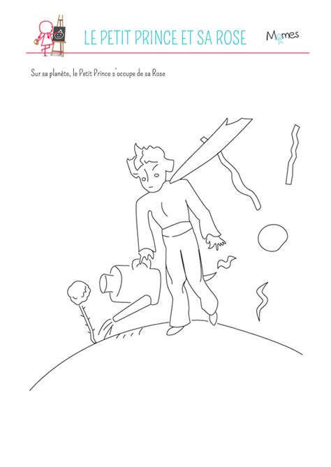 Accompagné de son fidèle renard, le petit prince tente de sauver l'univers des mauvaises intentions du serpent et de retourner au plus vite. Coloriage le Petit Prince: le Petit Prince et sa Rose ...