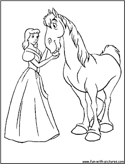 Aurora princess and horse coloring page. Cinderella Girl Pics - Coloring Home