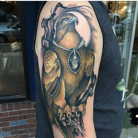 While lion, wolf and eagle from simple and small owl tattoos inked in colorful watercolors to black and grey tribal designs, here are. Golden Eagle done by Ian Caroppoli at Blaque Owl in ...