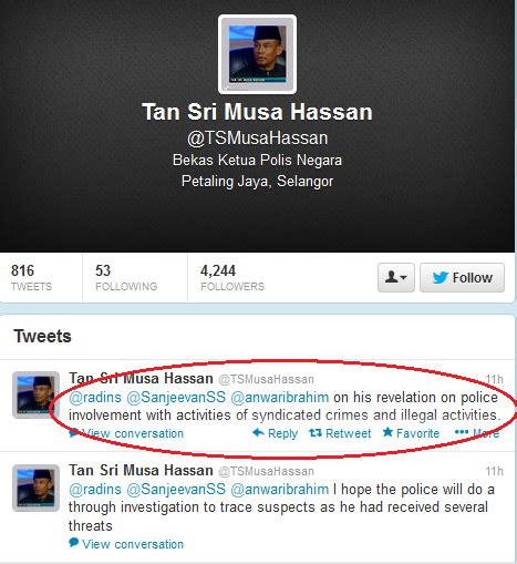 Tan sri musa hassan, dubc was malaysiason. Anak Sungai Derhaka: Cubaan bunuh Pengerusi MyWatch ada ...