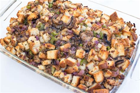 Want to spice up your thanksgiving side dishes? Make Ahead Thanksgiving Mushroom Sausage Stuffing | Recipe | Thanksgiving dinner recipes ...