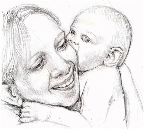 Check out our baby pencil drawing selection for the very best in unique or custom, handmade pieces from our graphite shops. Mother and baby in 2020 | Pencil drawings, Drawings ...