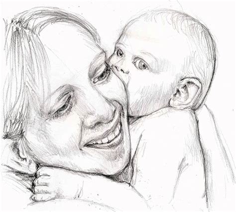 Pencil drawing is an ability which comes naturally to a person and it takes a lot of time and talent to complete a pencil drawing. Mother and baby in 2020 | Pencil drawings, Drawings ...