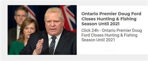 He was first elected to toronto city council to represent ward 2 etobicoke north in 2010. Ontario Premier Doug Ford Closes Hunting & Fishing Season ...