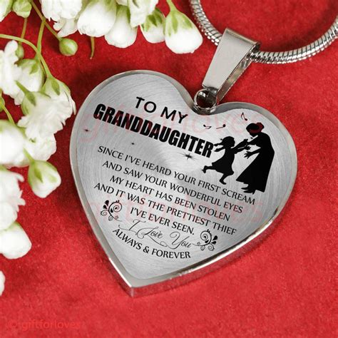 Go buy her one(not a big one and not the one that has a heart with it which say 'i love you'; To My Granddaughter Luxury Necklace: Giftforloves ...