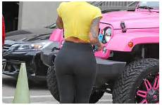 amber rose leggings tight pants yoga her gotceleb curves incredible public she angeles los mercy lawd av west tee kanye
