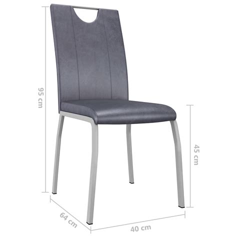 Find all your dining chairs essentials right here! vidaXL 6x Dining Chairs Suede Grey Faux Leather Kitchen ...