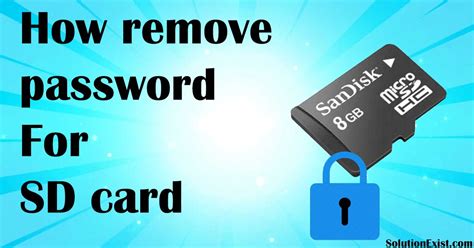 How to recover deleted pictures from an sd card on android phone. How To Remove Password From Memory Card - Unlock SD card