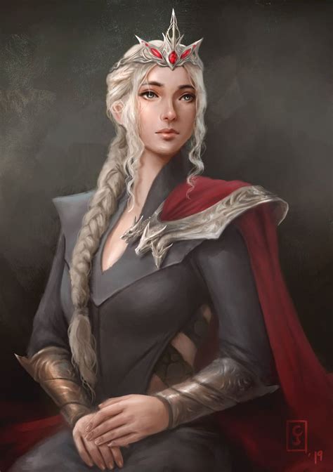 Daenerys targaryen, khaleesi and mother of dragons (fan art wip). ArtStation - Daenerys Targaryen (GOT fanart), Clark ...