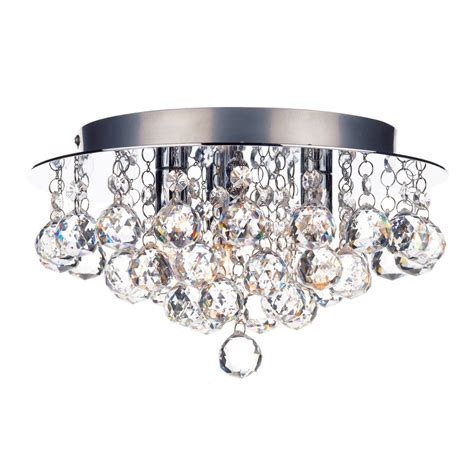 Odessa bathroom ceiling light, chrome. Crystal Flush Ceiling Light - Polished Chrome - Small ...
