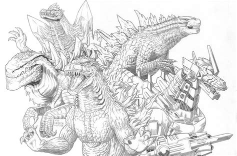 Printable coloring pages godzilla beautiful gigan free colouring. Coloring page Godzilla : Godzilla team 10