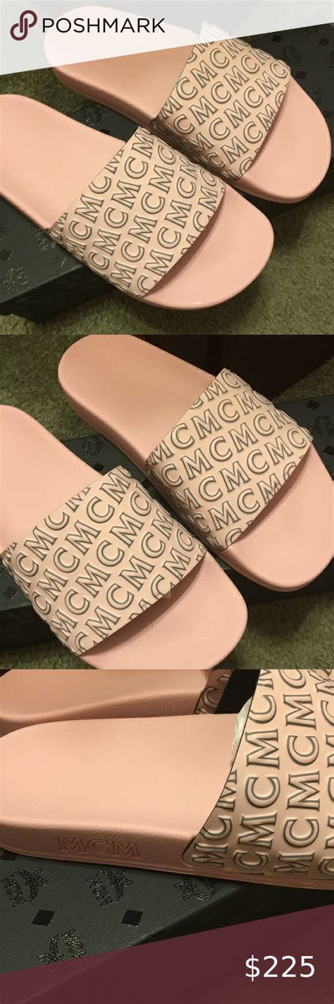 Buy these mcm visetos sliders and view more from the collection today! MCM pink slides in 2020 | Pink slides, Mcm shoes, Pink