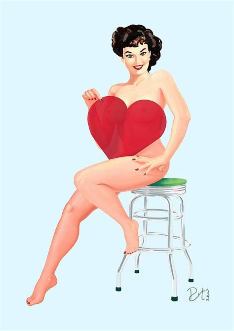 Bass was a chicago artist who started his career working for the louis f. Vintage Pin Up Girl - I Heart You Painting by Pietro Branca