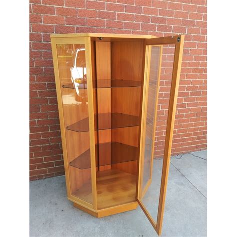 Take measures vertically and horizontally, so buy a curio cabinet that fits perfectly examine options lighting in the curio cabinets of curiosities. Danish Modern Teak Lighted Corner Curio Cabinet by Komfort ...