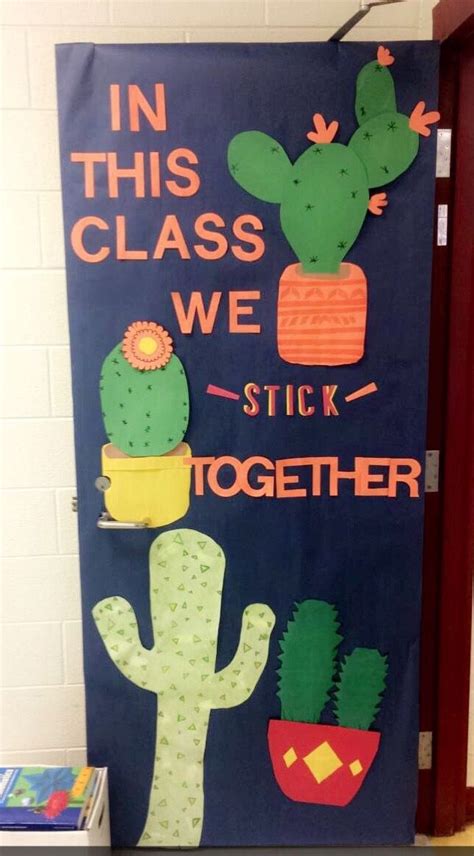 But so is treating each other with respect and kindness. Cactus Theme Classroom Door "In this class we stick ...