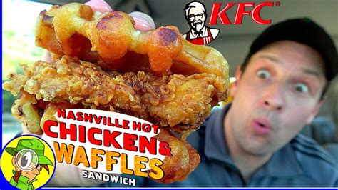 On tuesday, august 27 th , beyond fried chicken™ made its debut in a limited test, crowning kfc as the first u.s. KFC® | NASHVILLE HOT Chicken & Waffles SANDWICH Review 🔥🥪 ...