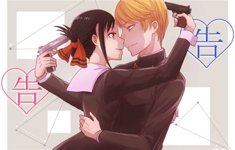 Feel free to send us your own wallpaper. Wallpaper girl, guns, guy, Kaguya-sama Love is War images ...