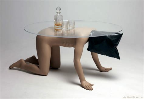 If you decide on the visual weight, finish, shape, and material upfront, visiting a furniture showroom will be exciting and not overwhelming. Strange Naked Human Coffee Table Art Concept | BestPickr